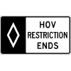 HOV Restriction Ends Sign