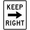 Keep Right (Horizontal Arrow) Sign