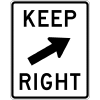 Keep Right (Diagonal Arrow) Sign