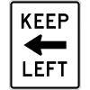 Keep Left (Horiz Arrow) Sign