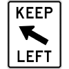 Keep Left (Diag Arrow) Sign