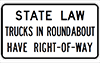 State Law Trucks in Roundabout Have Right-Of-Way