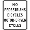 No Pedestrians Bicycles Motor Driven Cycles Sign