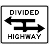 Divided Highway (T) Sign