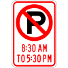 No Parking (Times) Sign