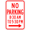 No Parking (Times) Sign