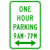 One Hour Parking (Times) Sign
