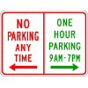 No Parking / Restricted Parking Combo (Side By Side) Sign
