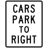 Cars Park To Right Sign