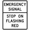 Emergency Signal Stop On Flashing Red Sign