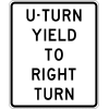 U-Turn Yield To Right Turn Sign