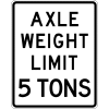 Axle Weight Limit Sign