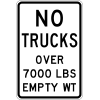 No Trucks Over XX Weight Sign