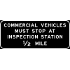 Commercial Vehicles Stop At Inspection Station Sign
