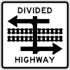Divided Highway (Light Rail) Sign