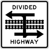 Divided Highway (Light Rail) (T) Sign