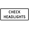Check Headlights Sign