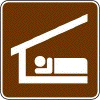 Sleeping Shelter sign