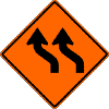 Reverse Curve (2 Lanes) sign
