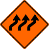 Reverse Curve (3 Lanes) sign