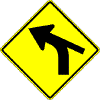 Horizontal Alignment / Intersection - Curve With Minor Road Tangent Arrival sign