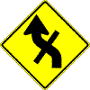 Horizontal Alignment / Intersection - Reverse Curve With Crossroad In Middle sign