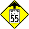 Reduced Speed Limit Ahead sign