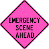 Emergency Scene Ahead sign
