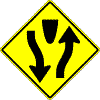 Divided Highway Ahead sign