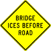 Bridge Ices Before Road sign