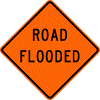 Road Flooded sign