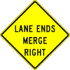 Lane Ends Merge (Left/Right) sign