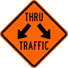 Double Arrow Thru Traffic sign