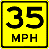 Advisory Speed sign