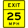 Exit Advisory Speed sign