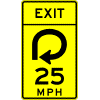 Combination Horizontal Alignment / Exit Advisory Speed (270 Deg Arrow) sign
