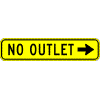 No Outlet (For Use With Street Name Sign) sign