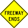 Freeway Ends sign