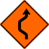 Double Reverse Curve (1 Lane) sign