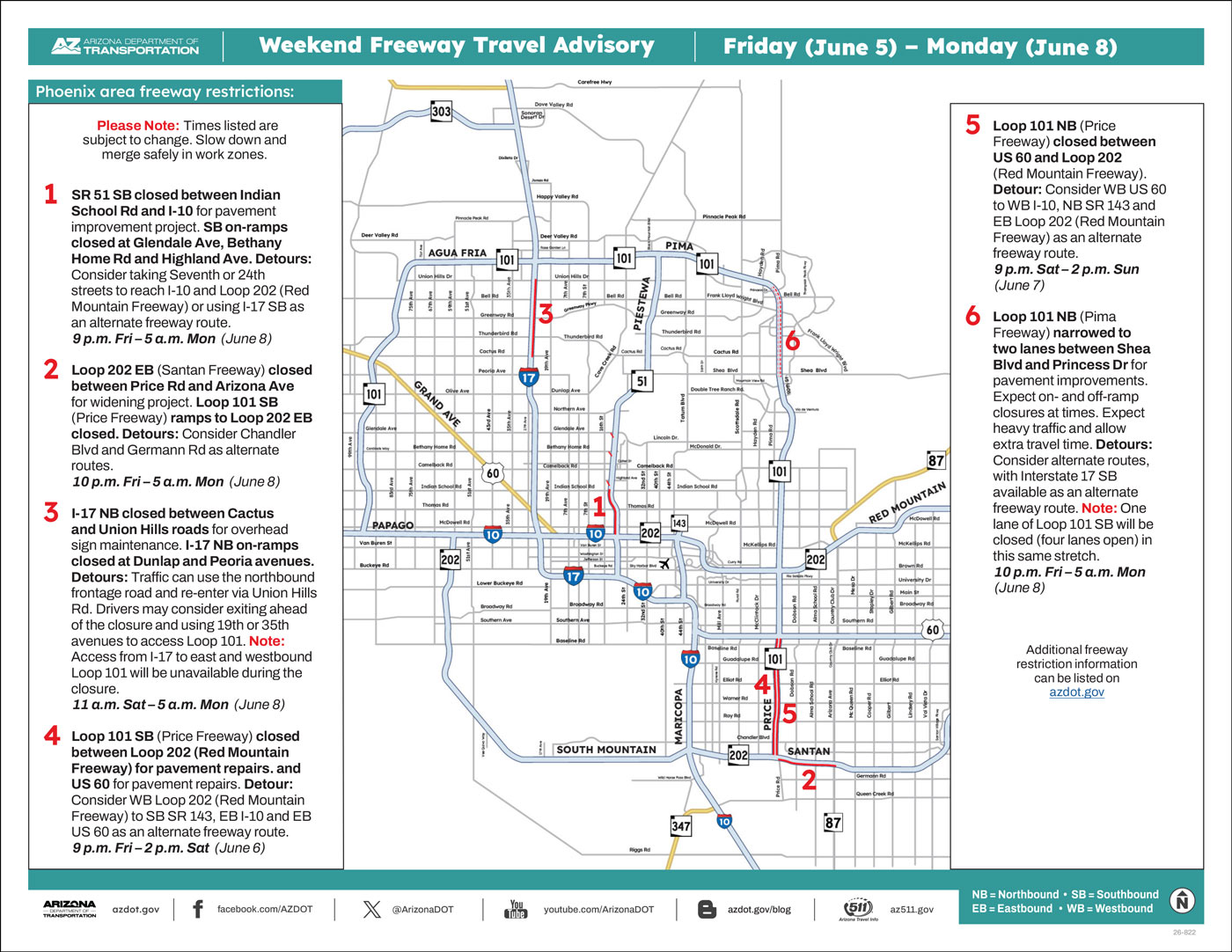 Weekend Closures Map