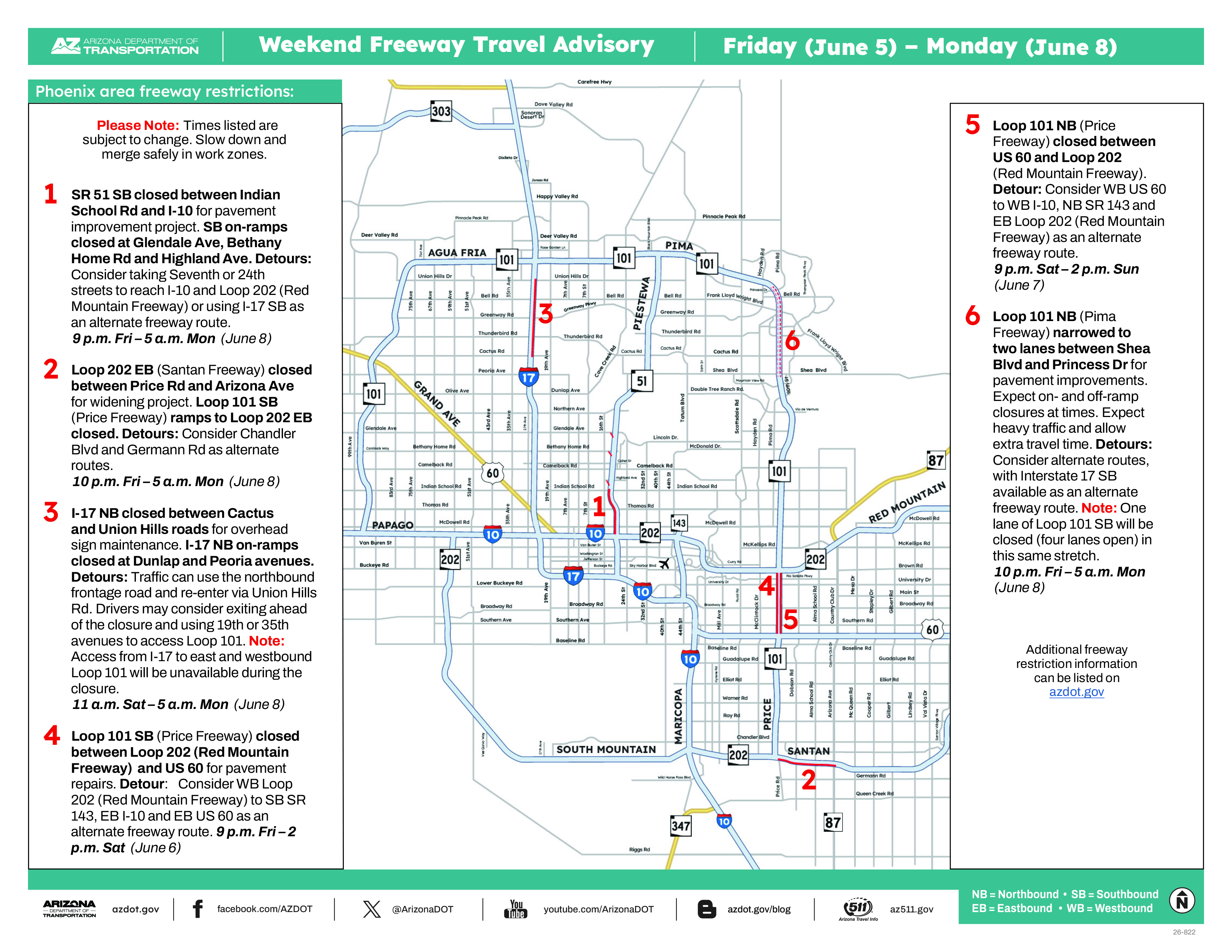 Weekend Closures Map