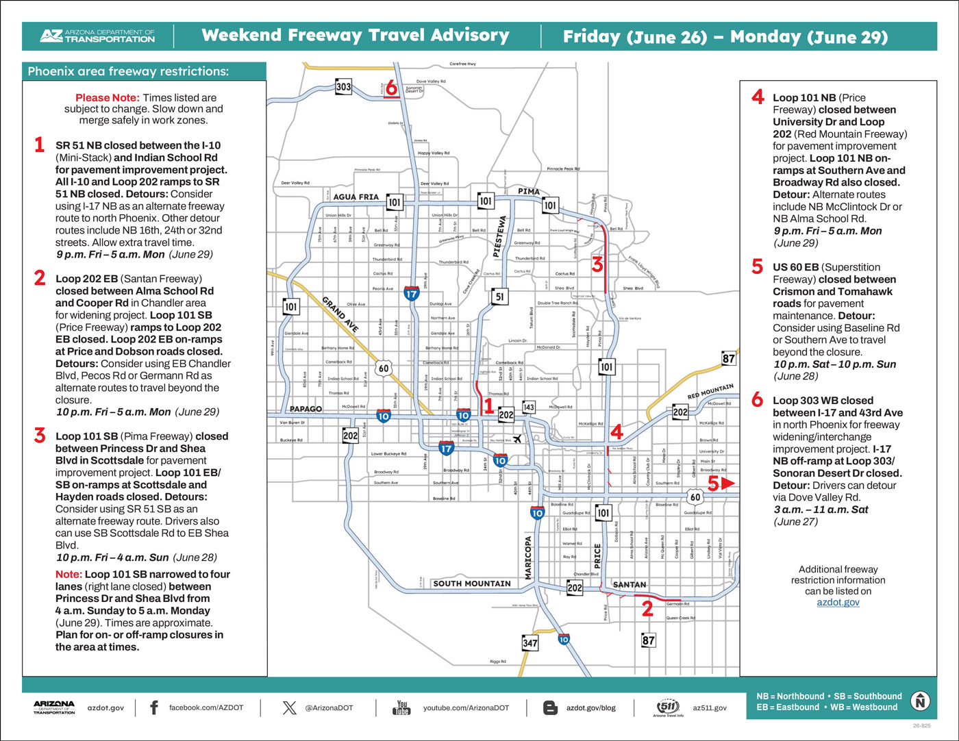 Weekend Closures Map