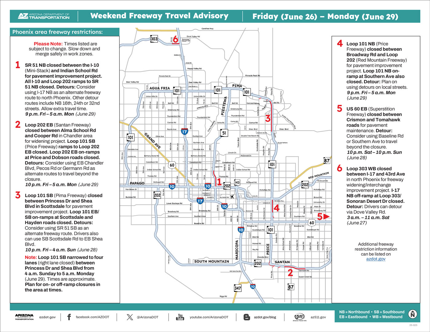 Weekend Closures Map