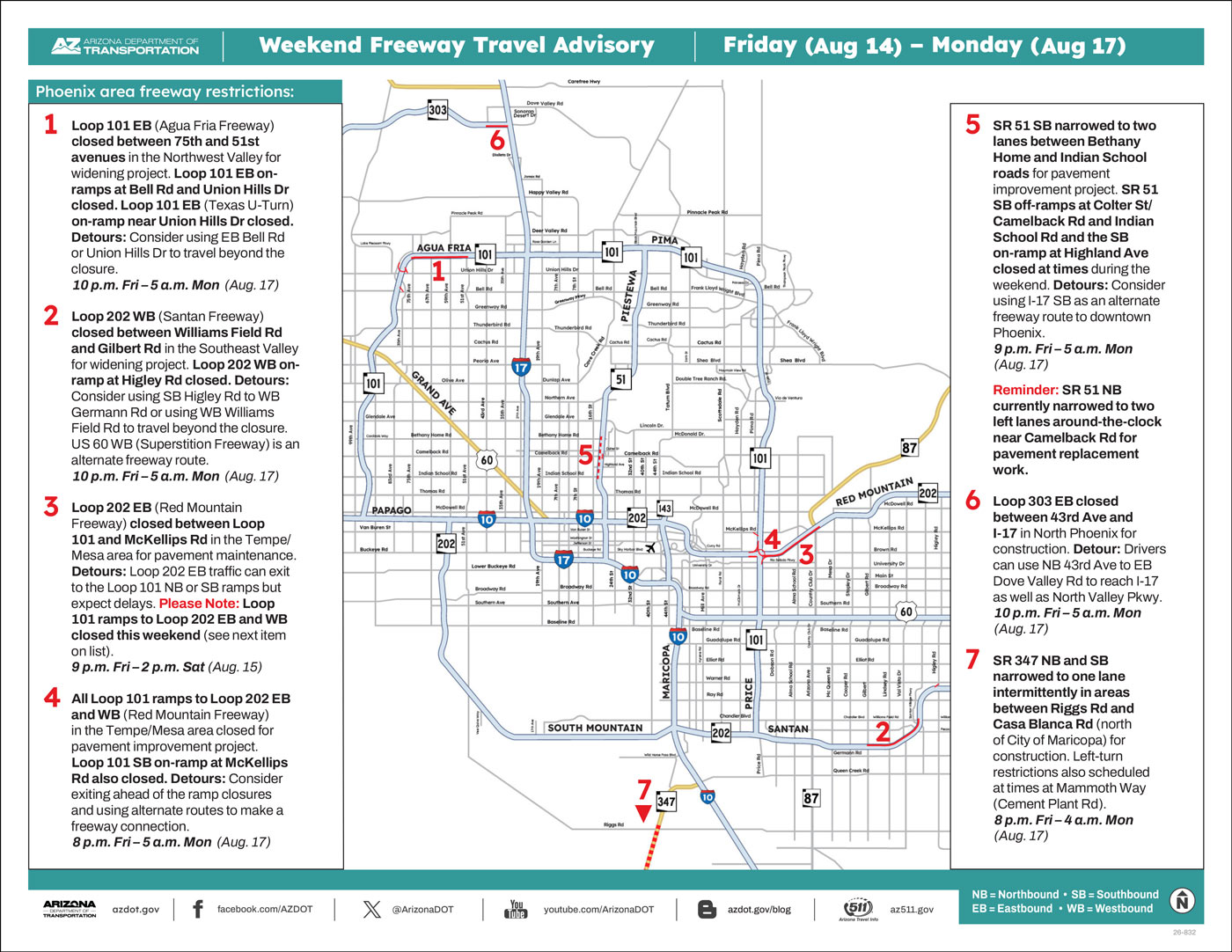 Weekend Closures Map
