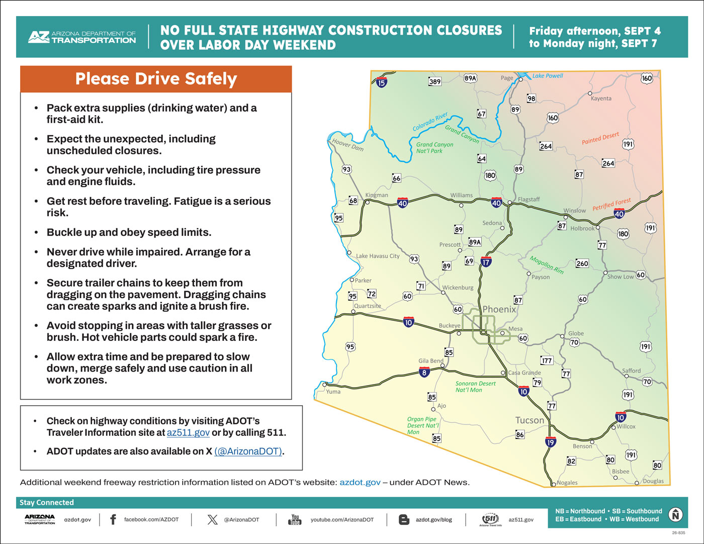 Weekend Closures Map