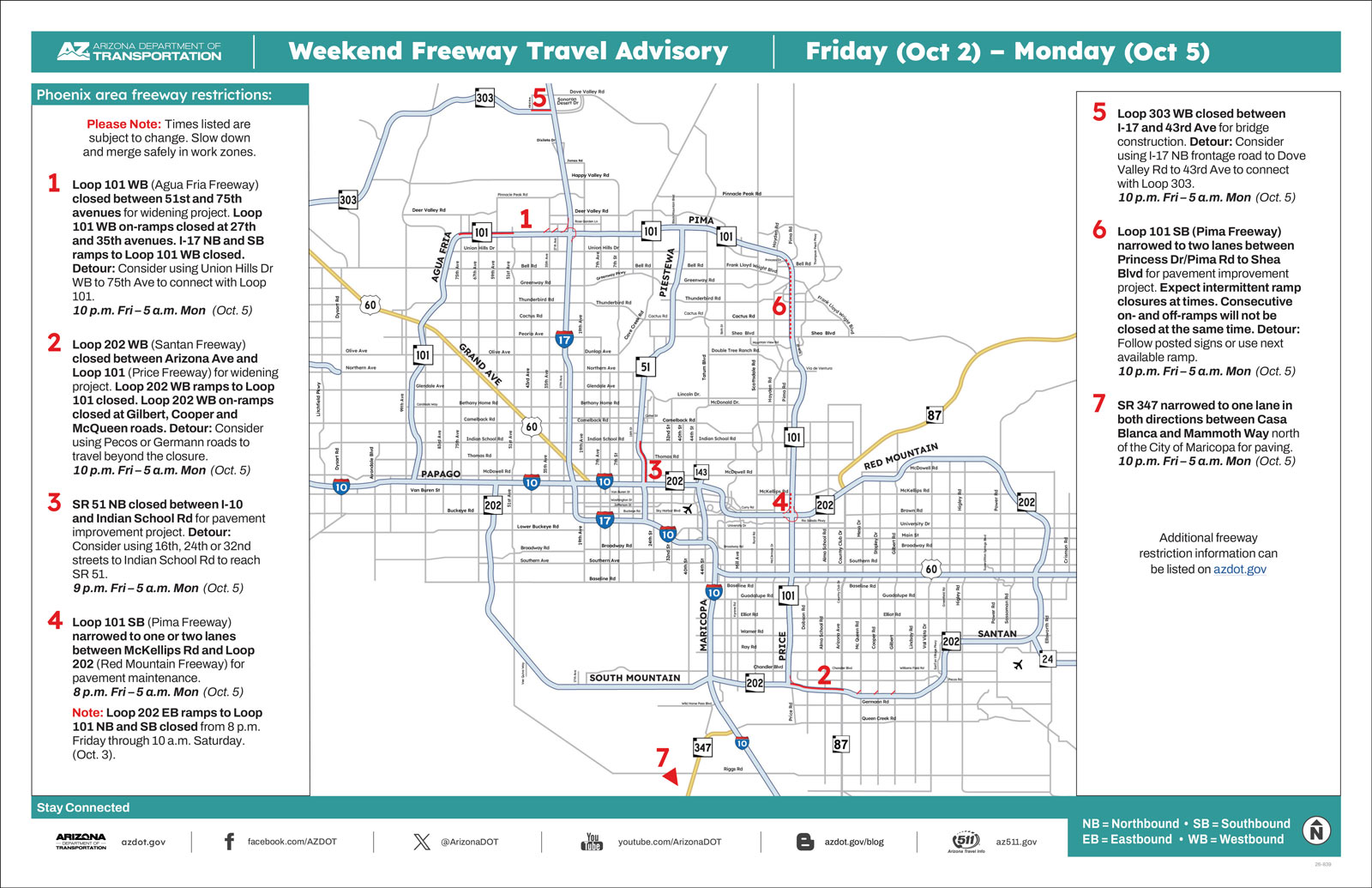 Weekend Closures Map