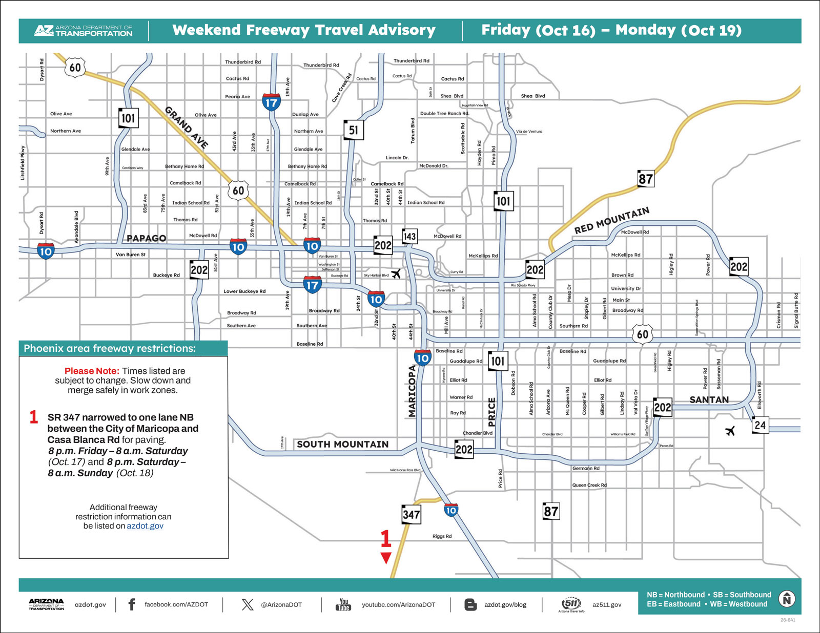 Weekend Closures Map