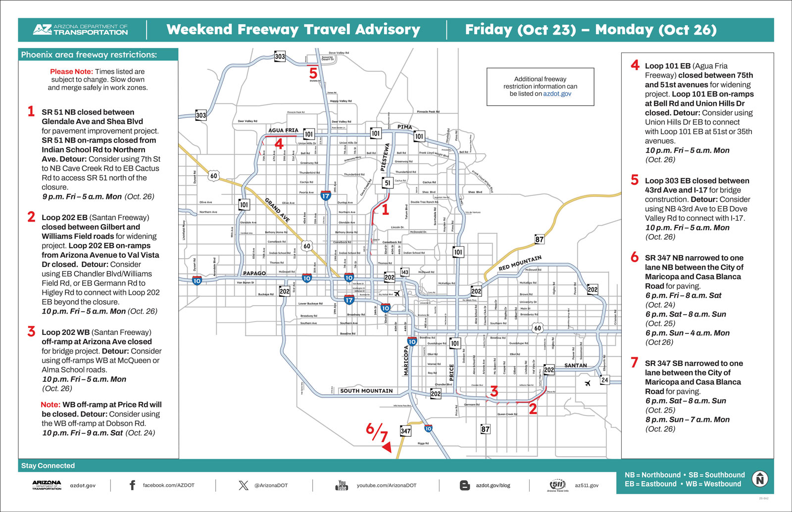 Weekend Closures Map