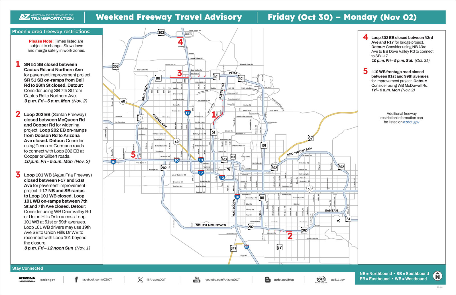 Weekend Closures Map