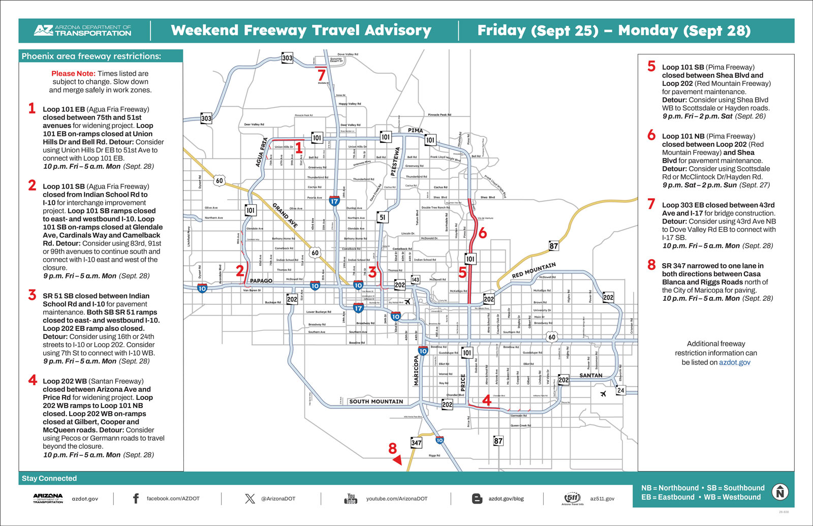 Weekend Closures Map